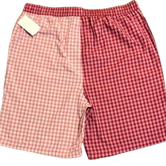 Penguin‎ Original Shorts Size Large Gingham Checked Sangria Pockets Drawstring - Picture 4 of 8